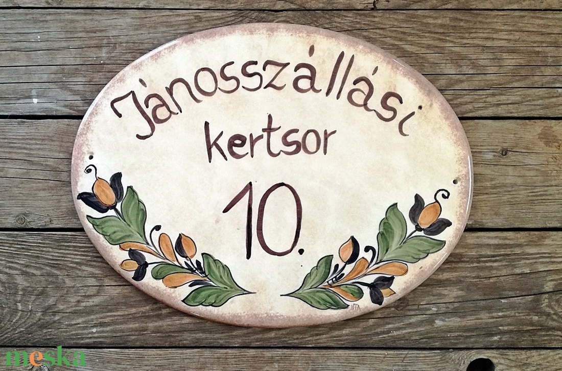 Korondi-ahogy én festem kerámia egyedi utcanév tábla - otthon & életmód - ház & kert - házszám - Meska.hu