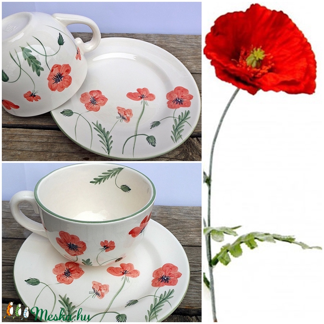 Pipacsos fél literes kerámia bögre tea imádóknak -  - Meska.hu