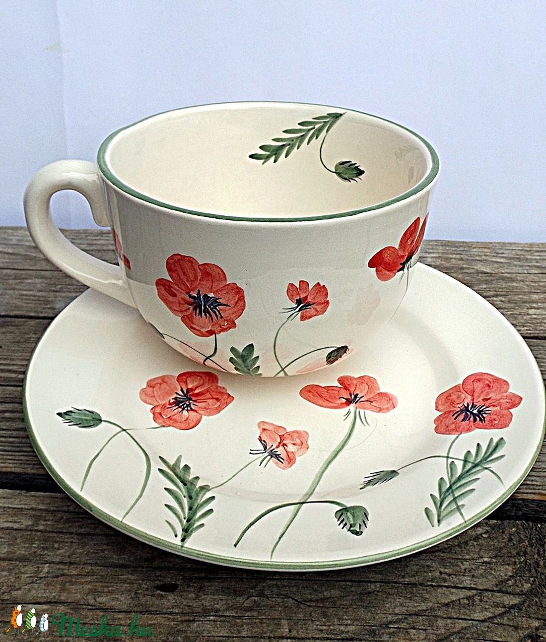 Pipacsos fél literes kerámia bögre tea imádóknak -  - Meska.hu