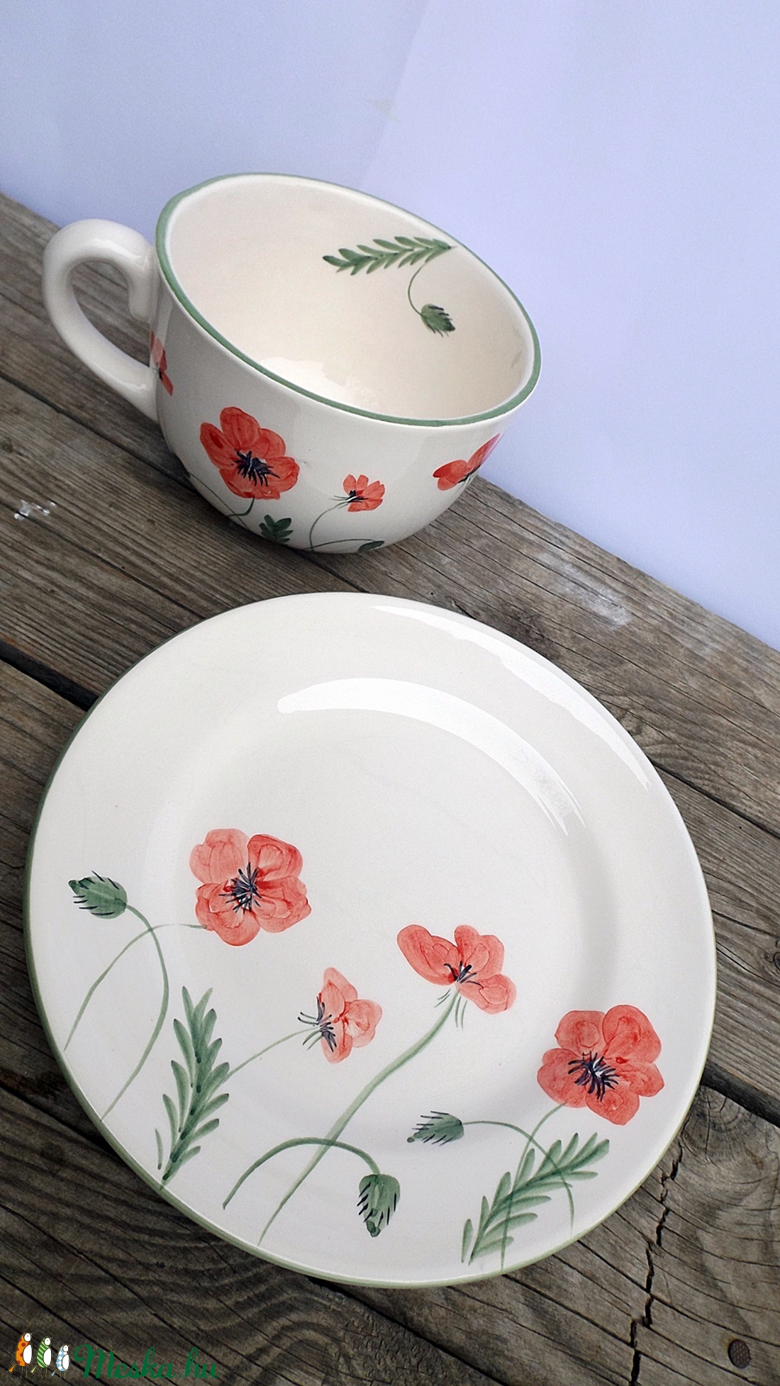 Pipacsos fél literes kerámia bögre tea imádóknak -  - Meska.hu