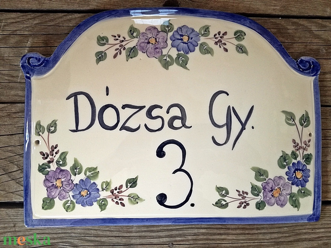 Kerámia kék egyedi utcanévtábla -házszámtábla - - Meska.hu Kerámia kék egyedi utcanévtábla -házszámtábla - - Meska.hu