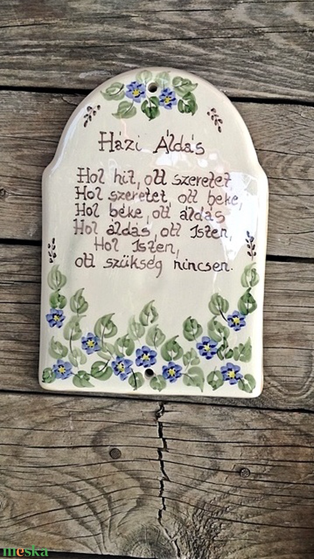 Kerámia házi áldás kék nefelejcs festéssel - otthon & életmód - vallás - házi áldás - Meska.hu Kerámia házi áldás kék nefelejcs festéssel - otthon & életmód - vallás - házi áldás - Meska.hu