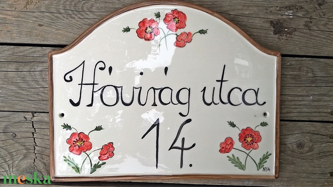 Pipacsmező  kerámia utcanévtábla - otthon & életmód - ház & kert - házszám - Meska.hu