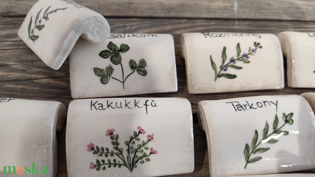 Fűszer név jelölő kerámia táblácska - otthon & életmód - ház & kert - növény & veteményes - Meska.hu