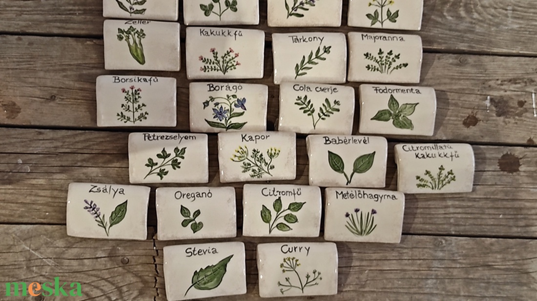 Fűszer név jelölő kerámia táblácska - otthon & életmód - ház & kert - növény & veteményes - Meska.hu