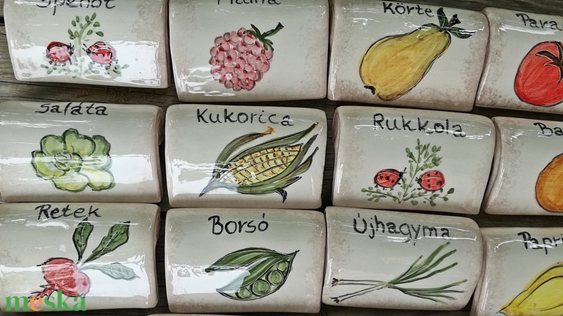Fűszer név jelölő kerámia táblácska  - otthon & életmód - ház & kert - növény & veteményes - Meska.hu