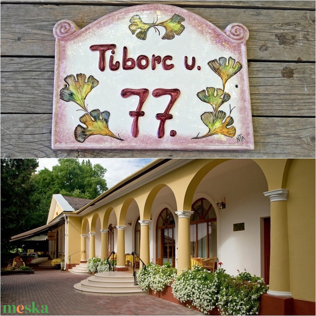  Ginkgo biloba levél Egyedi kerámia utcanévtábla - otthon & életmód - ház & kert - házszám - Meska.hu