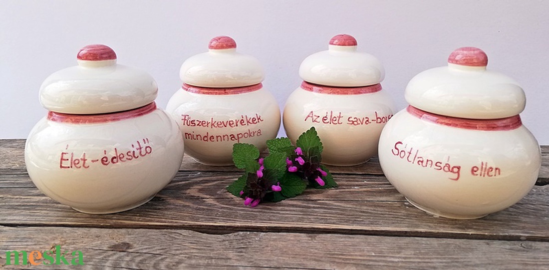 Napi bölcsességek pink fűszertartón  - otthon & életmód - konyhafelszerelés, tálalás - konyhai tárolás - fűszertartó - Meska.hu