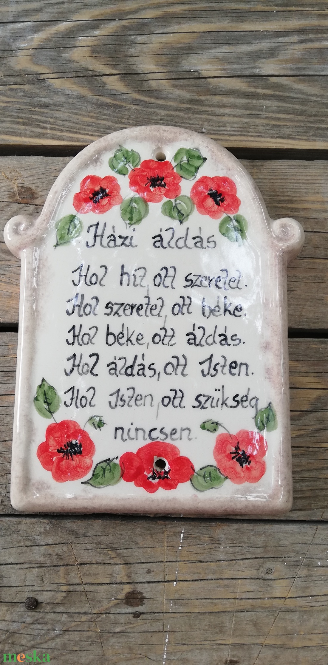 Kerámia házi áldás pipacsos festés - otthon & életmód - vallás - házi áldás - Meska.hu Kerámia házi áldás pipacsos festés - otthon & életmód - vallás - házi áldás - Meska.hu
