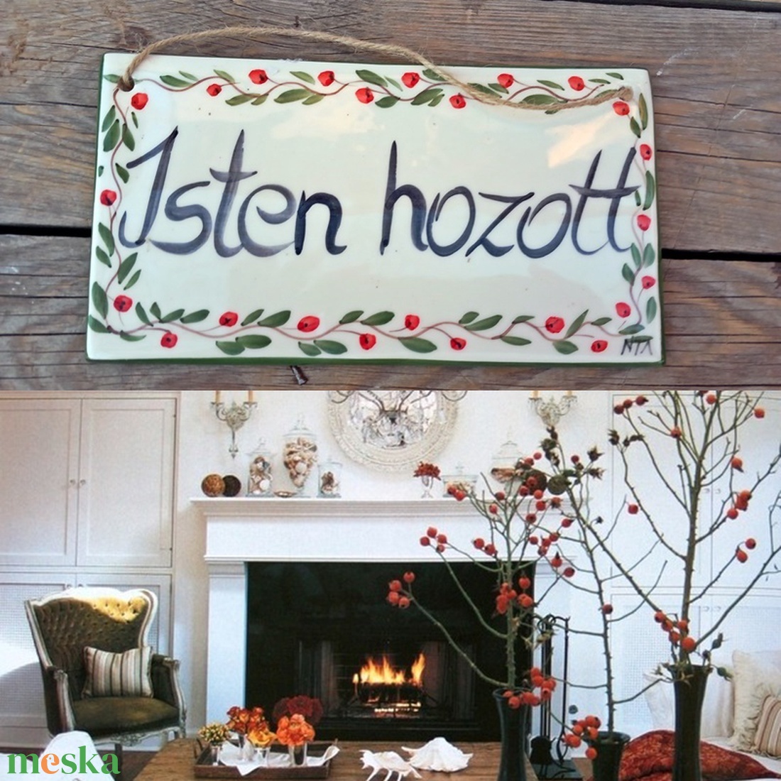 Bájos piros bogyós-Isten hozott tábla - otthon & életmód - ház & kert - isten hozott tábla - Meska.hu Bájos piros bogyós-Isten hozott tábla - otthon & életmód - ház & kert - isten hozott tábla - Meska.hu