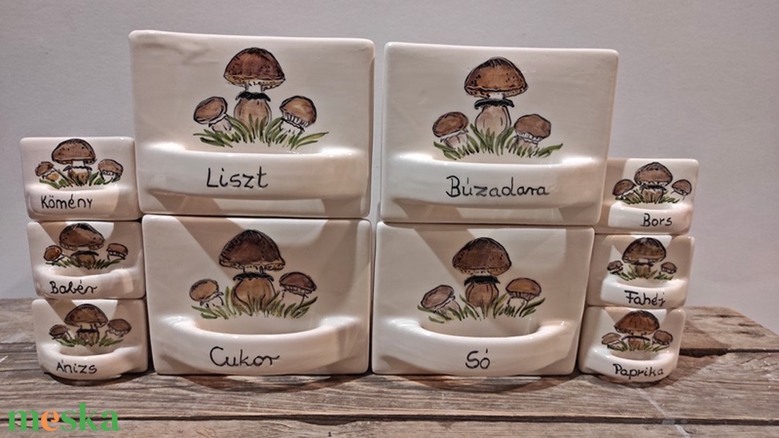 Gomba gomba barna gomba kerámia fűszertartó fiók. - otthon & életmód - konyhafelszerelés, tálalás - konyhai tárolás - fűszertartó - Meska.hu