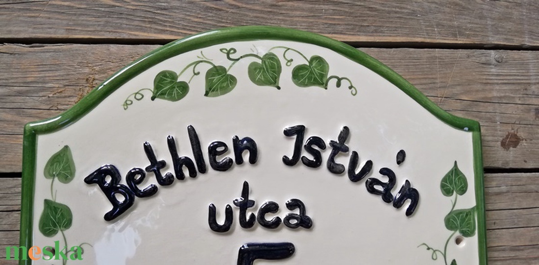 Borostyán kerámia ház és utca név tábla - otthon & életmód - ház & kert - házszám - Meska.hu Borostyán kerámia ház és utca név tábla - otthon & életmód - ház & kert - házszám - Meska.hu
