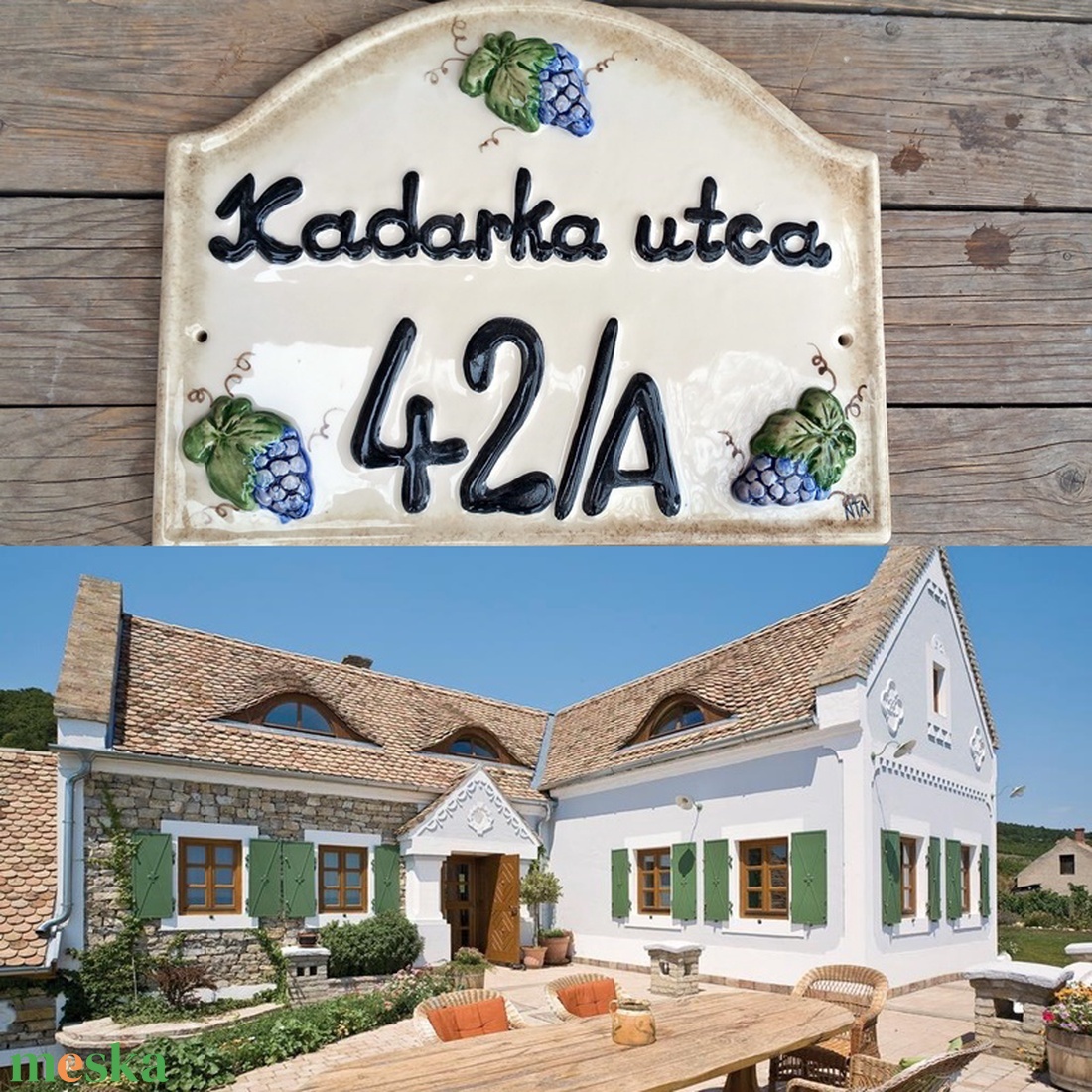 Kerámia utcanév és házszám tábla szőlős - otthon & életmód - ház & kert - házszám - Meska.hu Kerámia utcanév és házszám tábla szőlős - otthon & életmód - ház & kert - házszám - Meska.hu