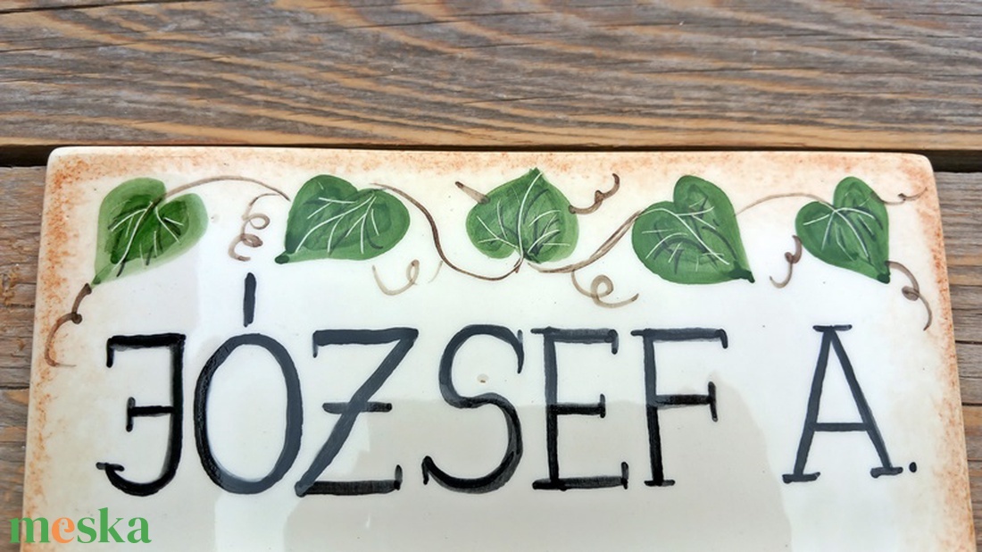  Egyedi kerámia utca név-házszámtábla borostyános - otthon & életmód - ház & kert - házszám - Meska.hu