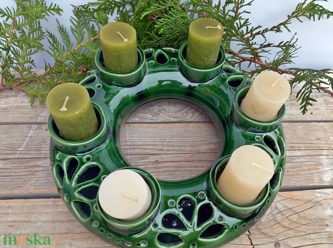 Görögkatolikus zöld áttört- kerámia adventi koszorú - karácsony - adventi díszek - adventi koszorú - Meska.hu Görögkatolikus zöld áttört- kerámia adventi koszorú - karácsony - adventi díszek - adventi koszorú - Meska.hu