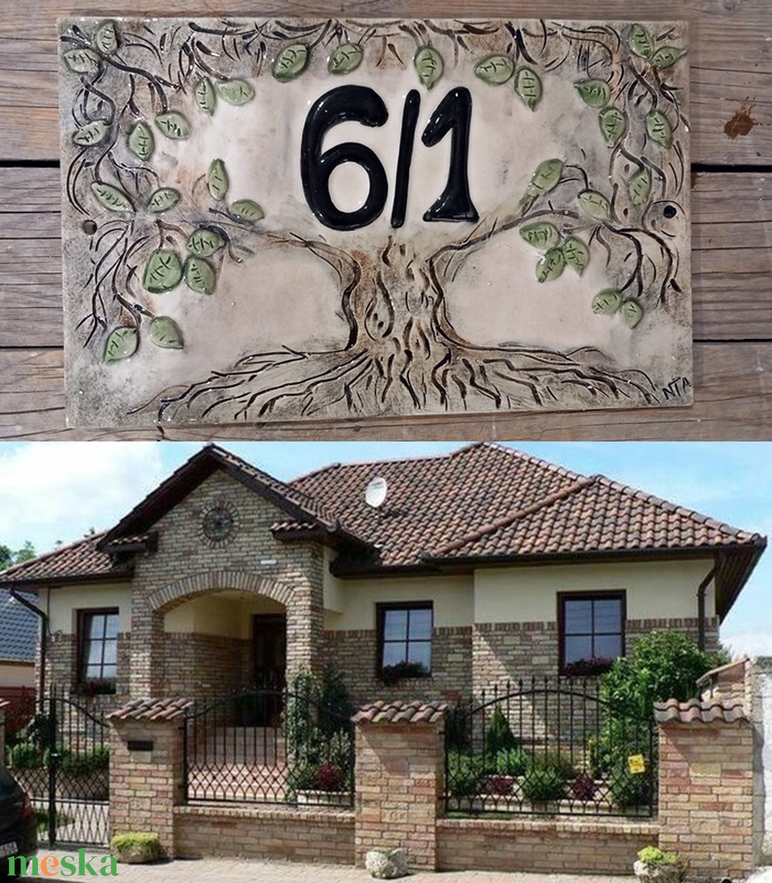 Életfa egyedi kerámia utca névtábla - otthon & életmód - ház & kert - házszám - Meska.hu