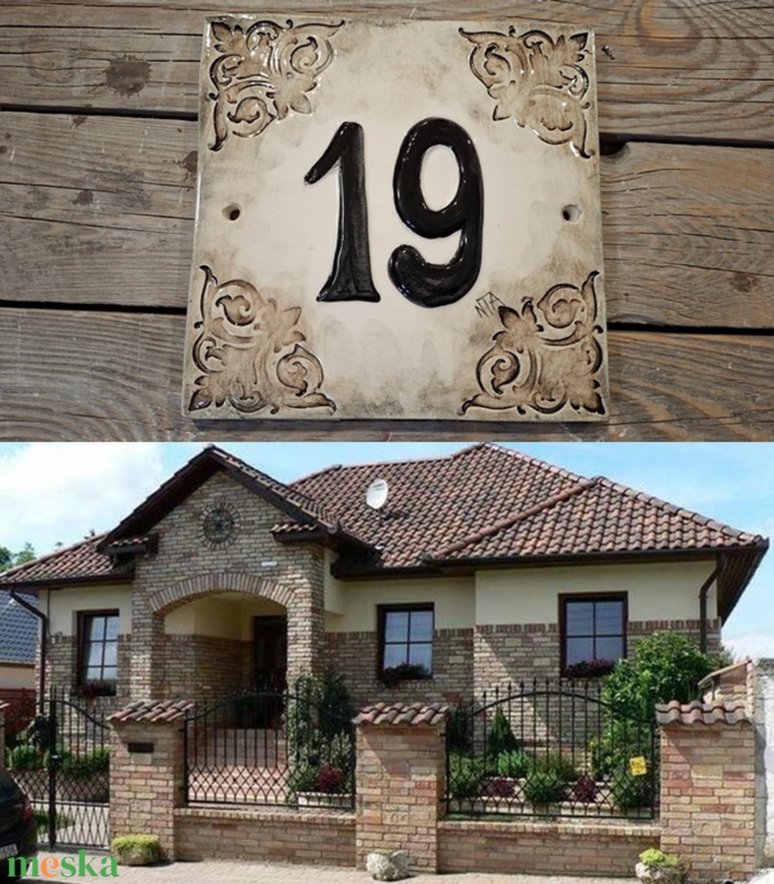 Letisztult-modern antikolt házszámtábla - otthon & életmód - ház & kert - házszám - Meska.hu