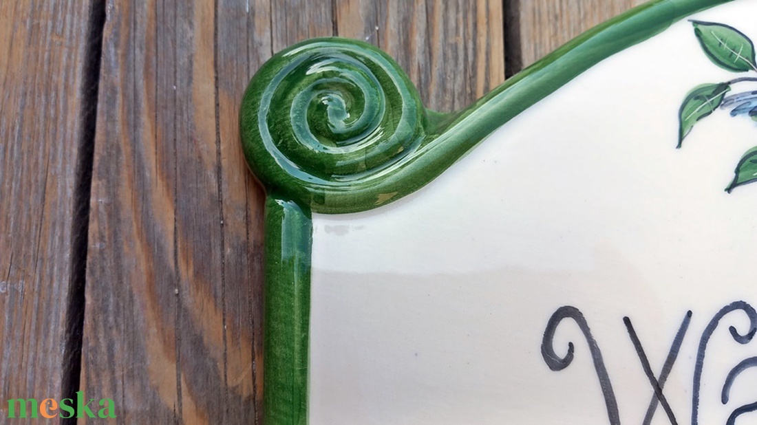 Piros berkenye ágonkicsi cinke  kerámia utca név tábla - otthon & életmód - ház & kert - házszám - Meska.hu