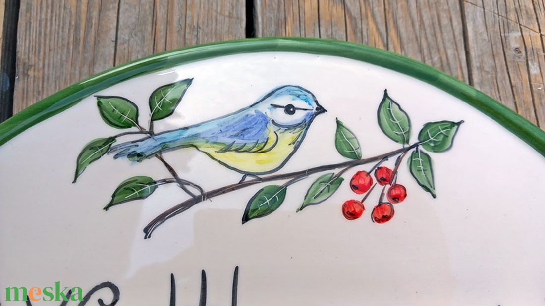 Piros berkenye ágonkicsi cinke  kerámia utca név tábla - otthon & életmód - ház & kert - házszám - Meska.hu