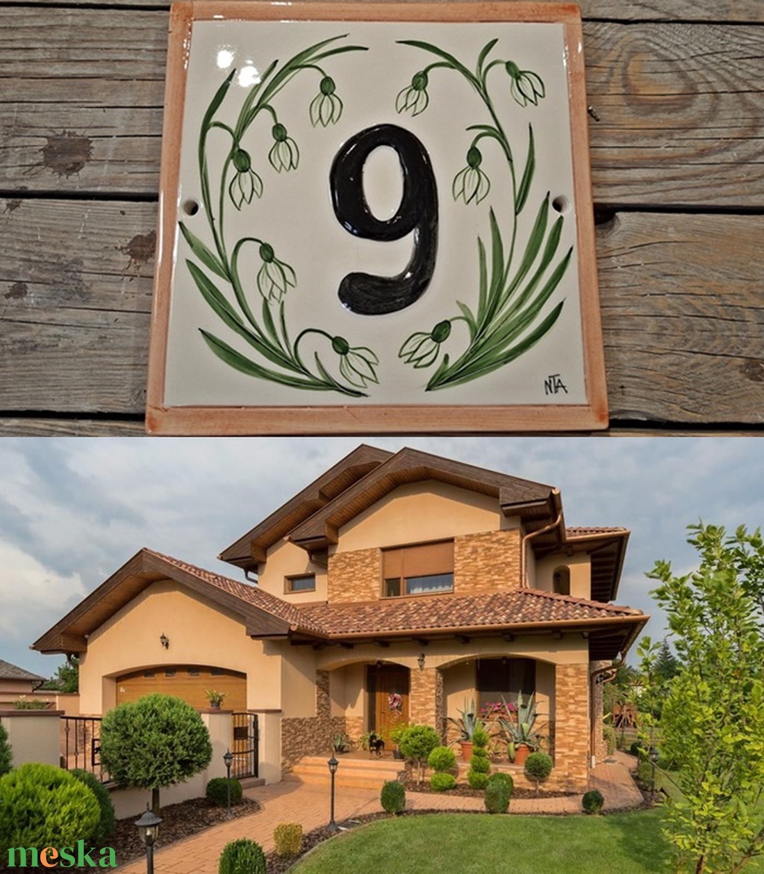 Hóvirág kerámia ház és utcanév tábla - otthon & életmód - ház & kert - házszám - Meska.hu