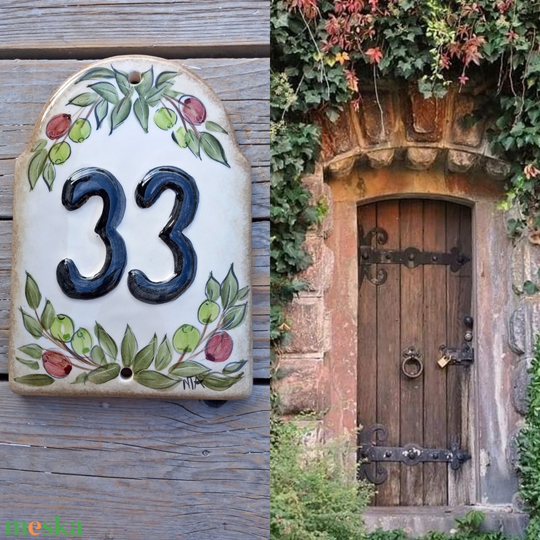 Mediterrán érzés olivás -Kerámia házszámtábla - otthon & életmód - ház & kert - házszám - Meska.hu