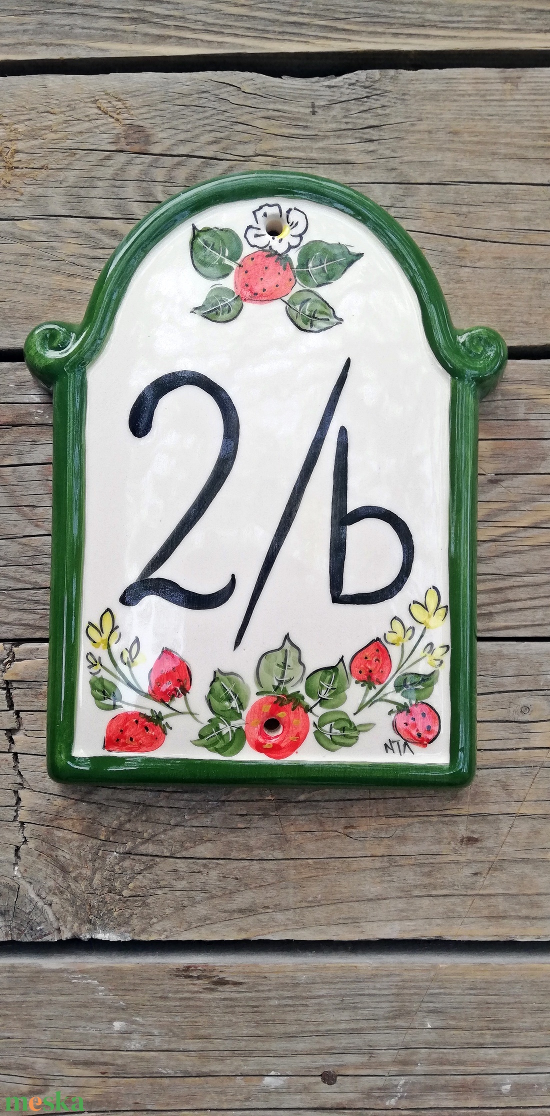 Szamóca-kerámia házszámzabla - otthon & életmód - ház & kert - házszám - Meska.hu