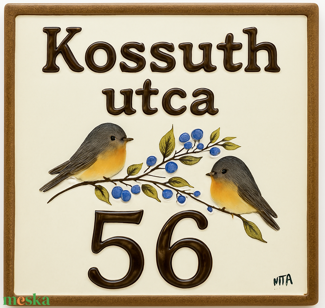 Vörösbegypár egyedi utcanévtábla - otthon & életmód - ház & kert - házszám - Meska.hu