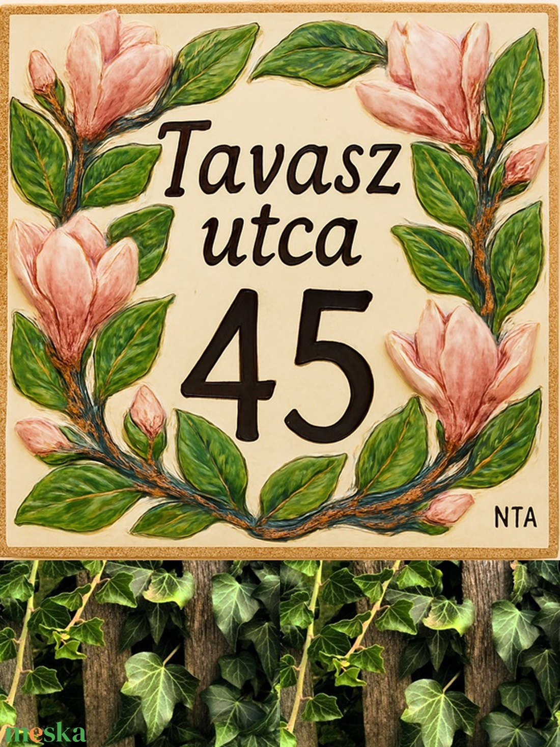 Maglónia egyedi utcanévtábla - otthon & életmód - ház & kert - házszám - Meska.hu