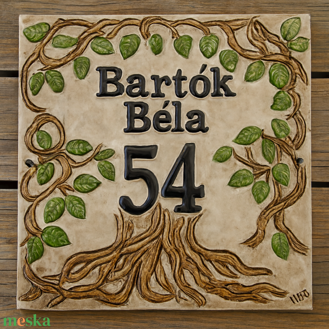 Életfa egyedi kerámia utca névtábla - otthon & életmód - ház & kert - házszám - Meska.hu