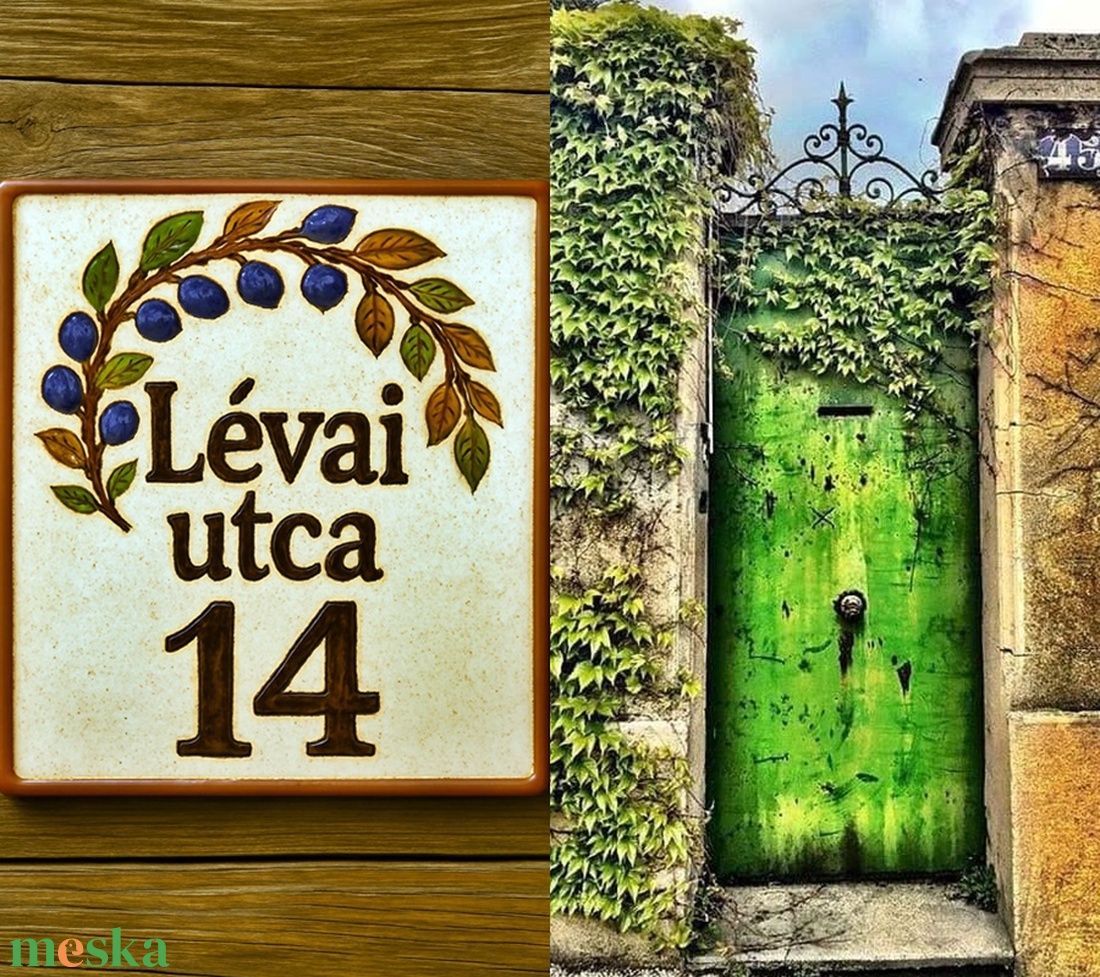 Kökényes kerámia utcanévtábla   - otthon & életmód - ház & kert - házszám - Meska.hu