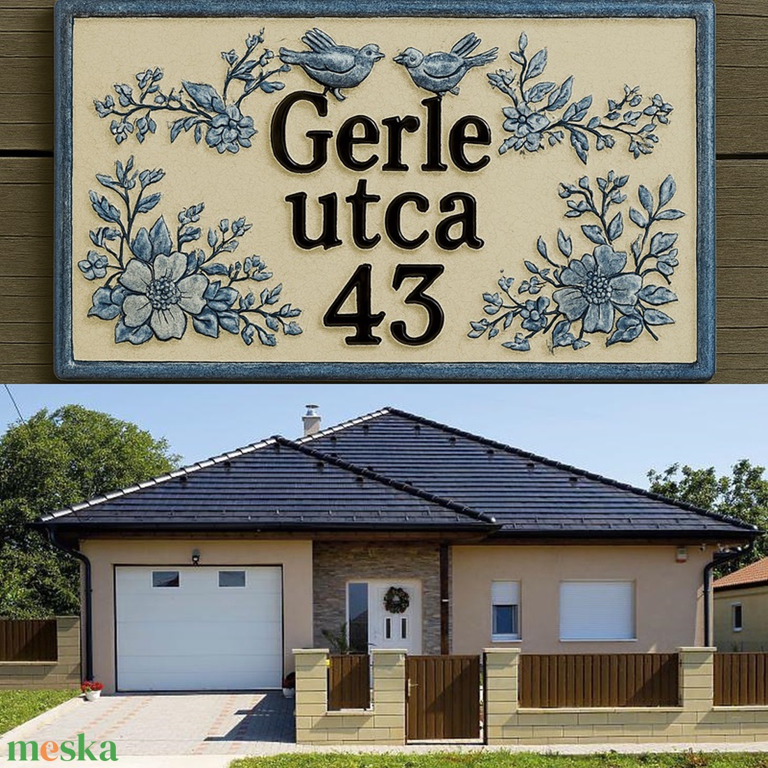 Minden így kezdődik...skicc egyedi utcanév tábla - otthon & életmód - ház & kert - házszám - Meska.hu