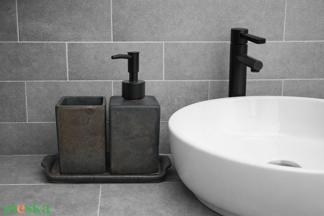  Egyedi elegáns-stílusos kerámia fürdőszoba szett - otthon & életmód - fürdőszoba - szappantartó - Meska.hu