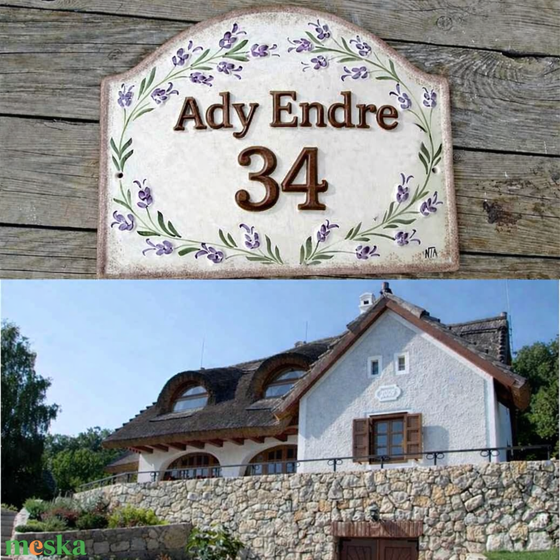 Egyedi  levendula- Provence kerámia utcanévtábla  - otthon & életmód - ház & kert - névtábla - Meska.hu
