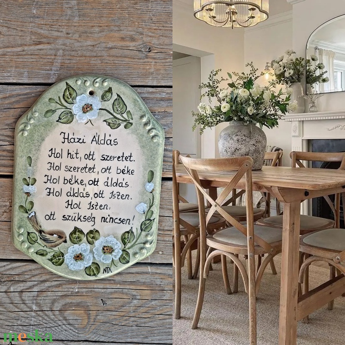 Kerámia  házi áldás  festéssel - otthon & életmód - vallás - házi áldás - Meska.hu