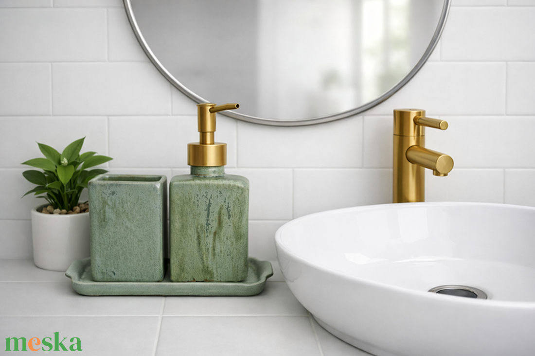  Egyedi elegáns-stílusos kerámia fürdőszoba szett - otthon & életmód - fürdőszoba - szappantartó - Meska.hu