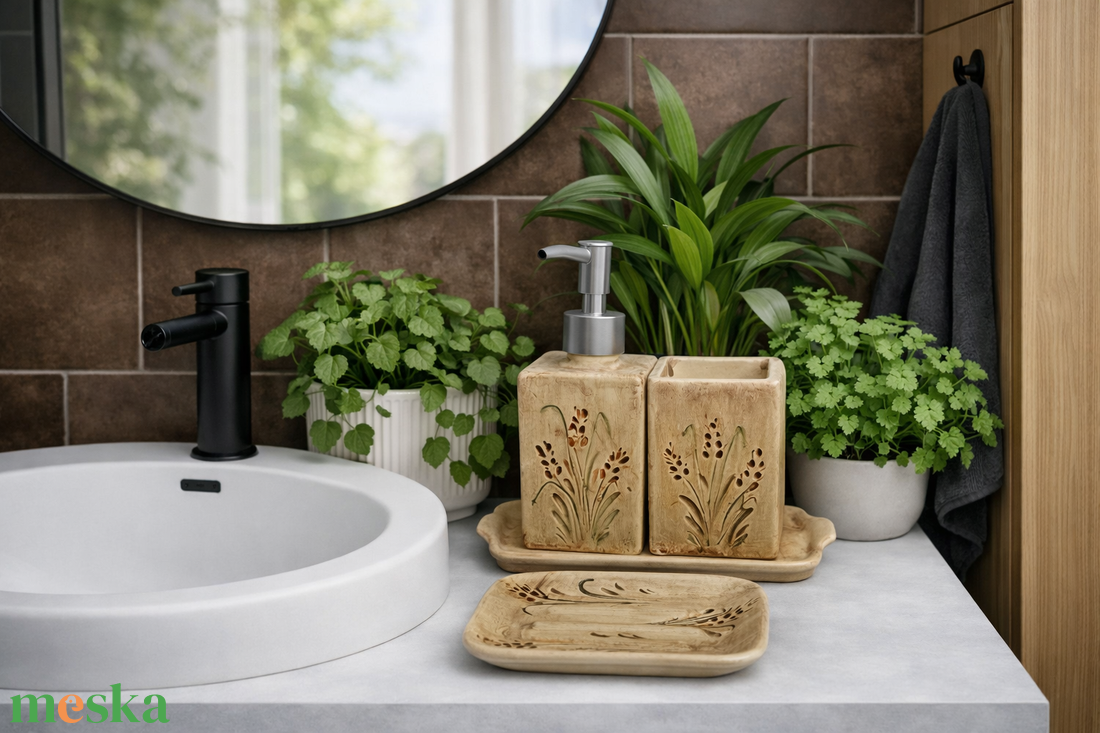  Egyedi elegáns-stílusos kerámia fürdőszoba szett - otthon & életmód - fürdőszoba - szappantartó - Meska.hu
