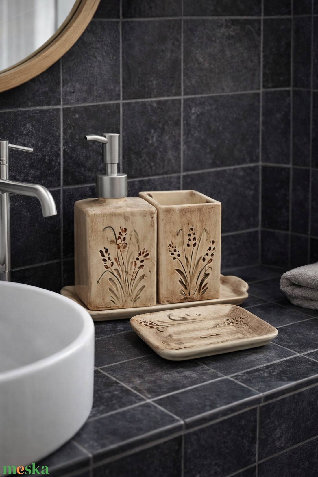 Egyedi elegáns-stílusos kerámia fürdőszoba szett - otthon & életmód - fürdőszoba - szappantartó - Meska.hu