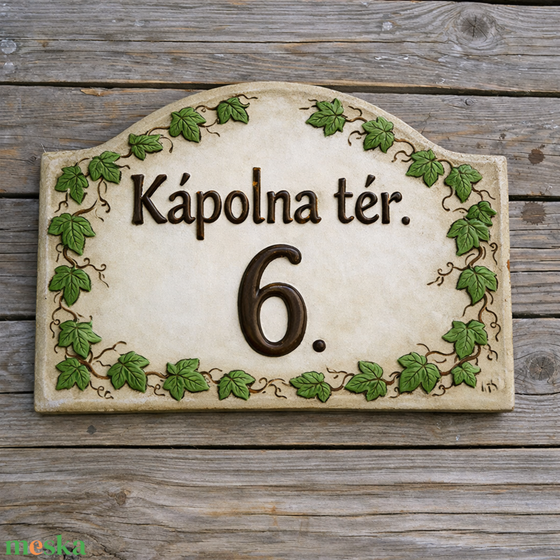 Borostyános  kerámia utca névtábla - otthon & életmód - ház & kert - házszám - Meska.hu