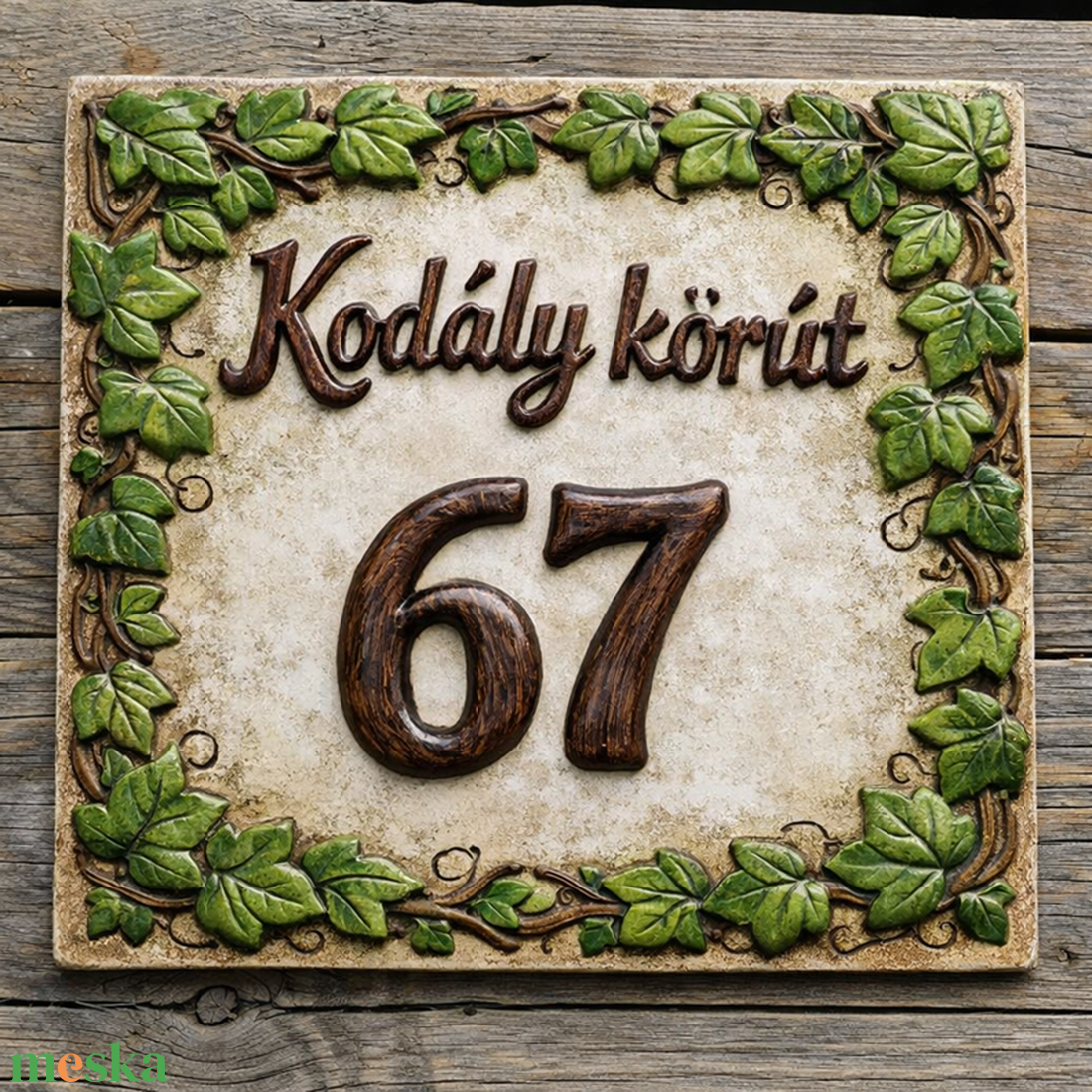 Borostyános  kerámia utca névtábla - otthon & életmód - ház & kert - házszám - Meska.hu