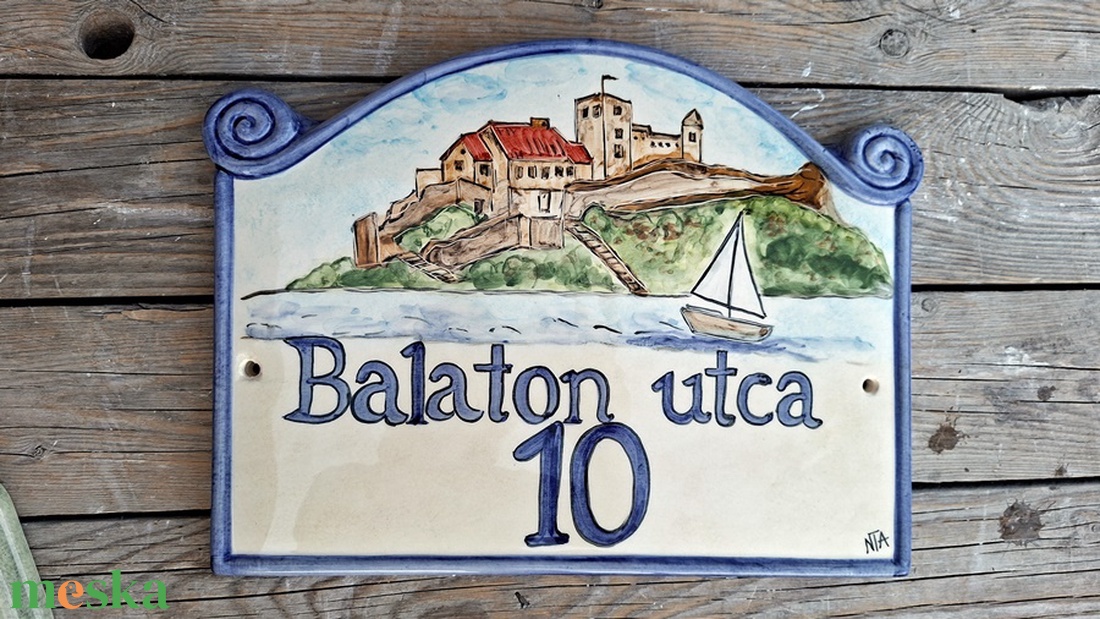Balatoni táj - otthon & életmód - ház & kert - házszám - Meska.hu