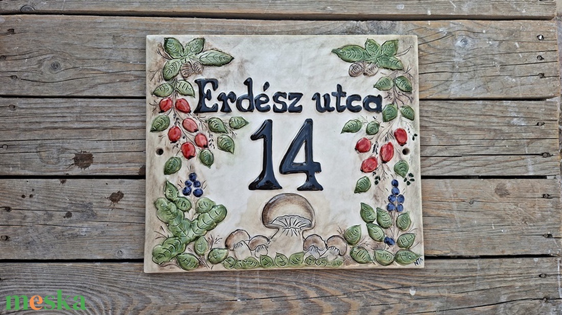 Őszi erdő. Egyedi kerámia utcanév tábla - otthon & életmód - ház & kert - házszám - Meska.hu