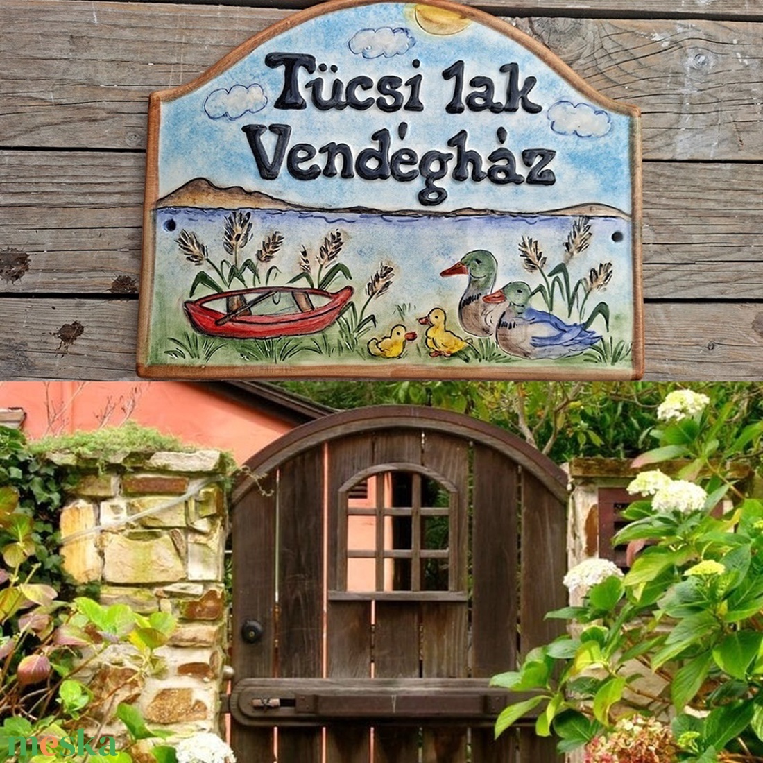 Egy kis kacsás Balaton-  Egyedi kerámia táblakép   - otthon & életmód - ház & kert - házszám - Meska.hu
