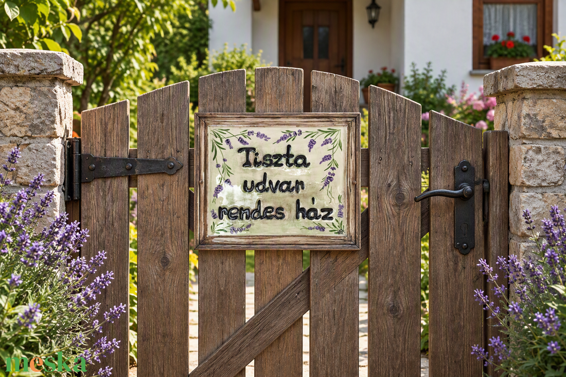  Levendulás  egyedi kerámia tábla  - otthon & életmód - ház & kert - házszám - Meska.hu