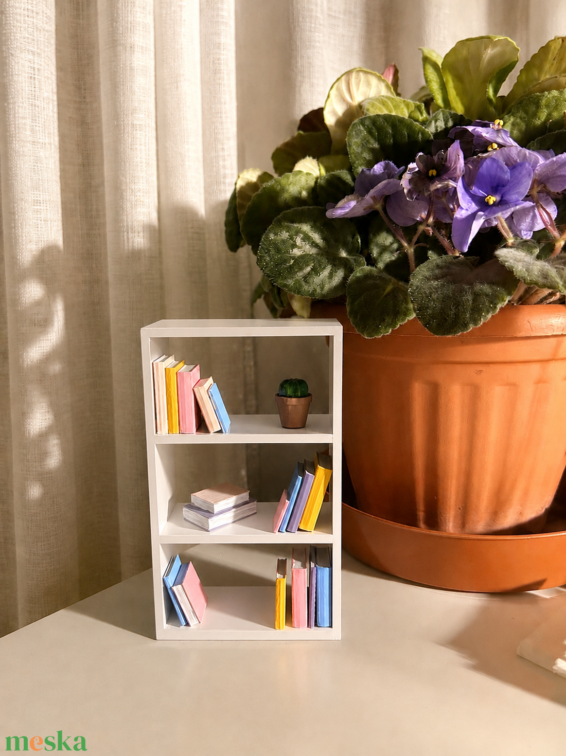 Numi book nook, könyvkuckó pasztell színű könyvekkel - otthon & életmód - dekoráció - asztal és polc dekoráció - könyvszobor - Meska.hu