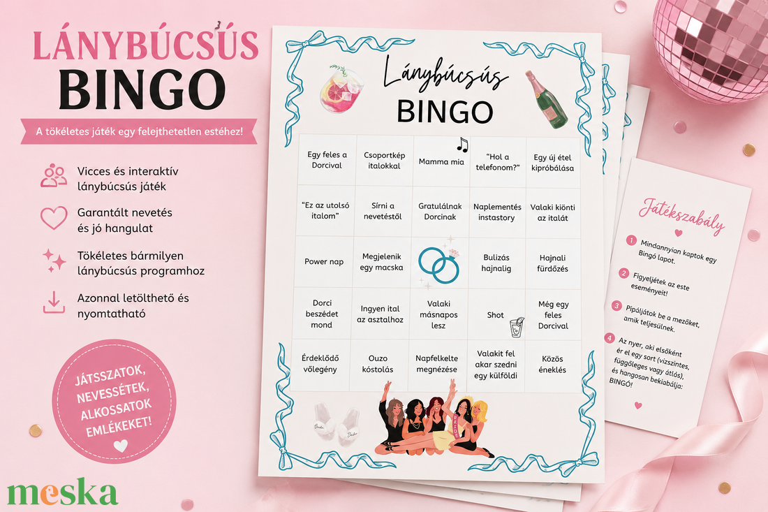 Lánybúcsús Bingo - esküvő - lánybúcsú - Meska.hu