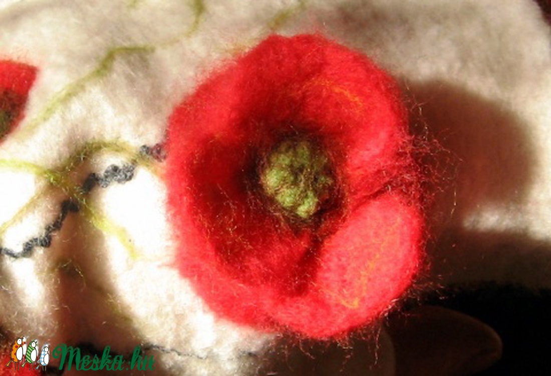 Ujjatlan kesztyű Pipacs  RENDELHETŐ  -  - Meska.hu