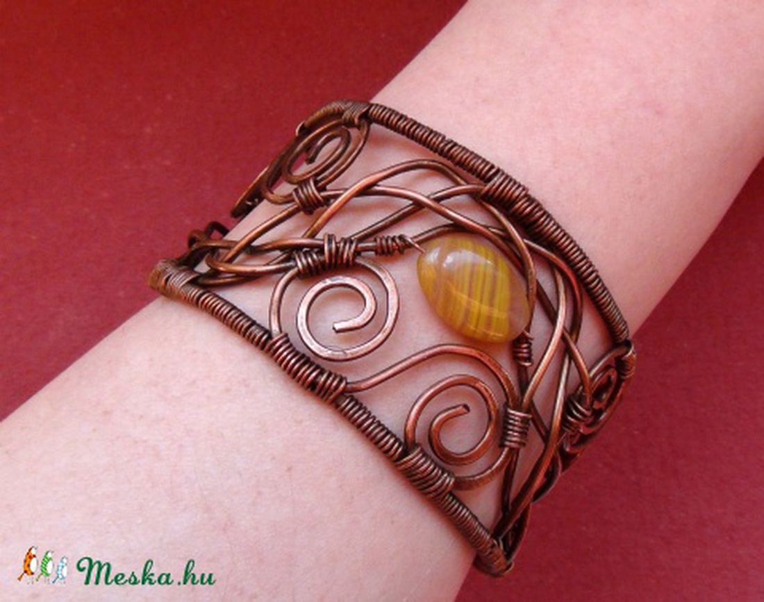 Vörösréz  karkötő Flora -  - Meska.hu