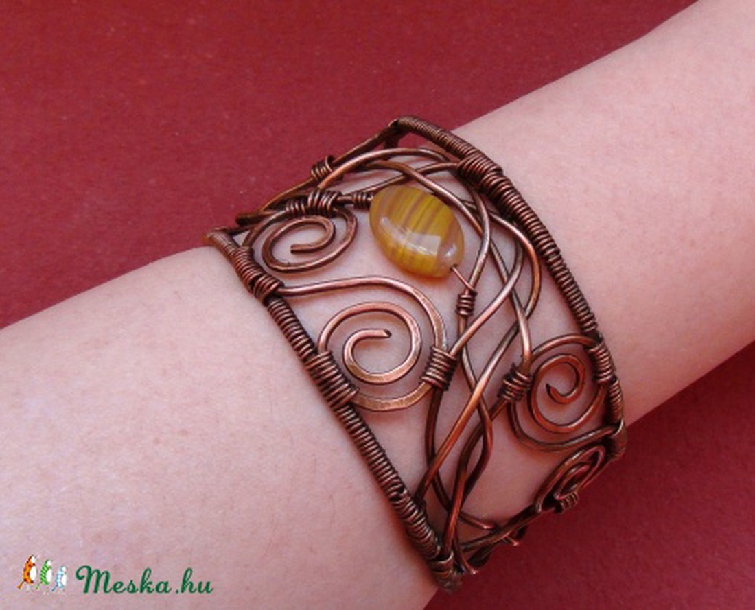 Vörösréz  karkötő Flora -  - Meska.hu