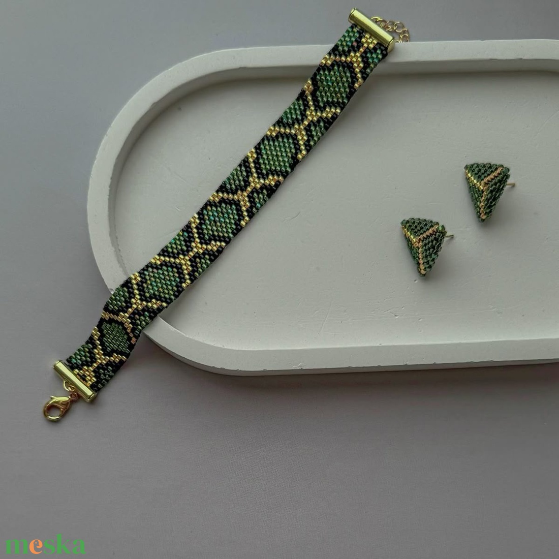 Gyöngy karkötő - kígyó mintával, Miyuki karkötő - ékszer - karkötő - gyöngyös karkötő - Meska.hu Gyöngy karkötő - kígyó mintával, Miyuki karkötő - ékszer - karkötő - gyöngyös karkötő - Meska.hu