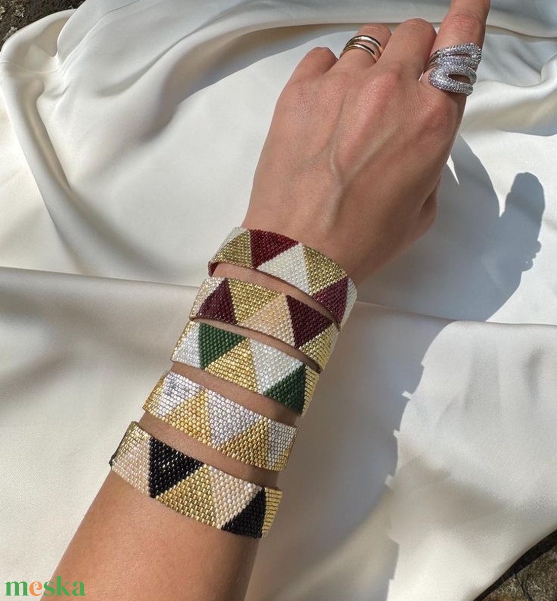 Csillogó Mozaik Karkötő - ékszer - karkötő - gyöngyös karkötő - Meska.hu